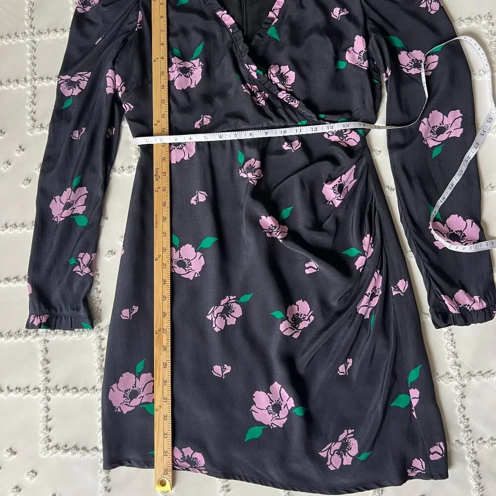 ASTR Black Lilac Floral Marinke Mini Dress SIZE M - Picture 11 of 15